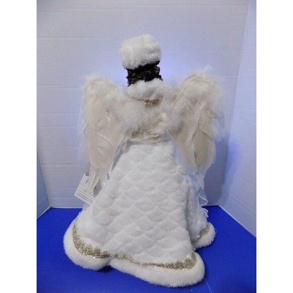 NEW Christmas Black American Snow Queen Angel LED Battery Tree Topper Holiday - Picture 4 of 10